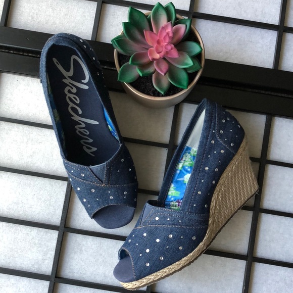 Skechers Shoes - Skechers. Denim Wedges